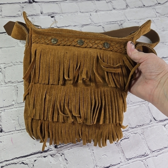 Vtg Minnetonka brown suede fringed hippie boho festival purse - Picture 10 of 10